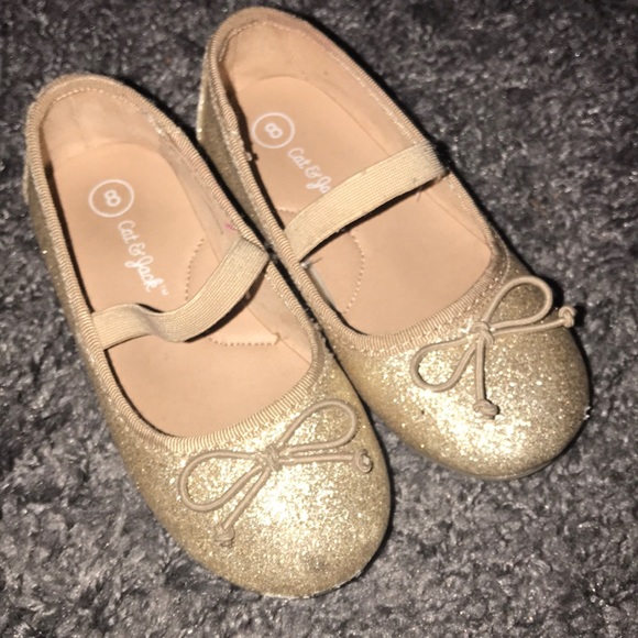 Cat & Jack Shoes Toddler Girls Gold Flats Poshmark